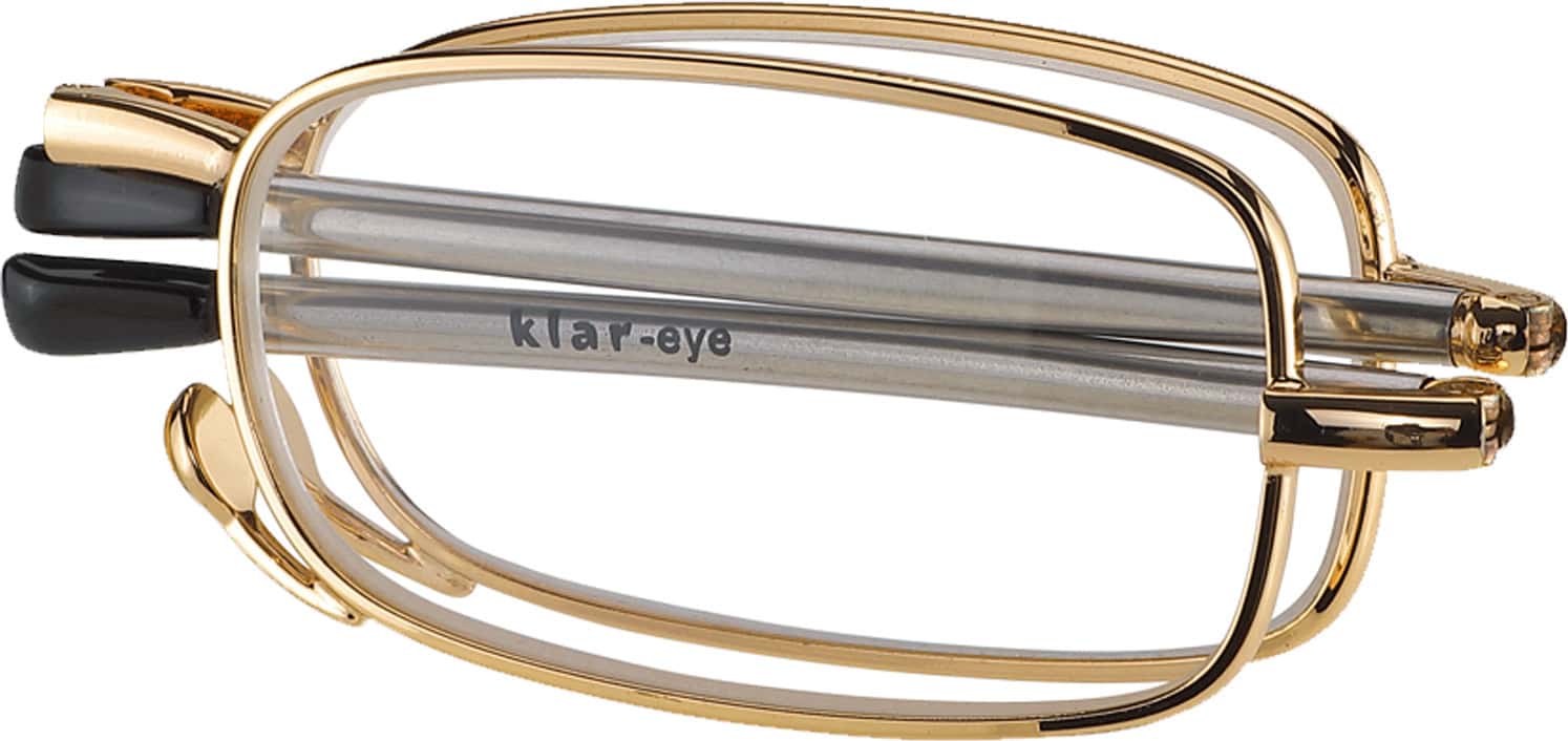 Klar Eye Folding Power Pocket Reading Glasses Men And Women Powers +0.75 To +3.50+2.75 Power Gold