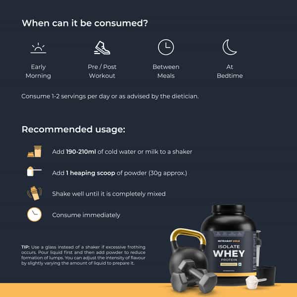 Nutrabay Gold 100% Whey Protein Isolate Vanilla Ice Cream - 2Kg