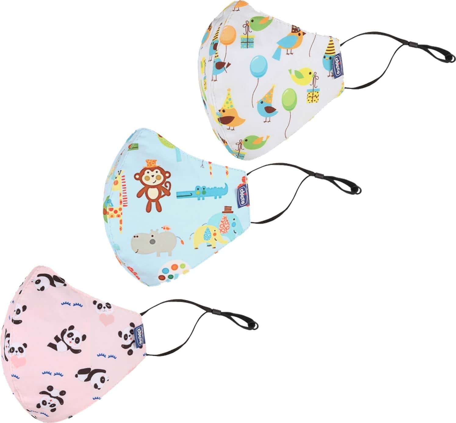 Chicco Kids Face Mask 3-6y Panda-Jungle-Bird - 3pc