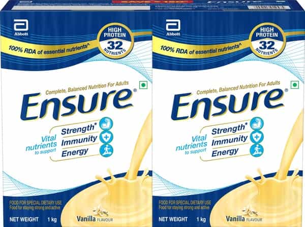 Ensure Complete Balanced Nutrition Drink For Adults Complex (Vanilla Flavour) 2Kg Combo Pack