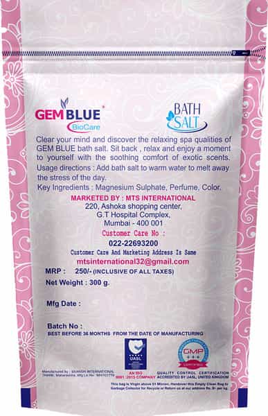 Gemblue Biocare Rose Bath Salt 300Gm