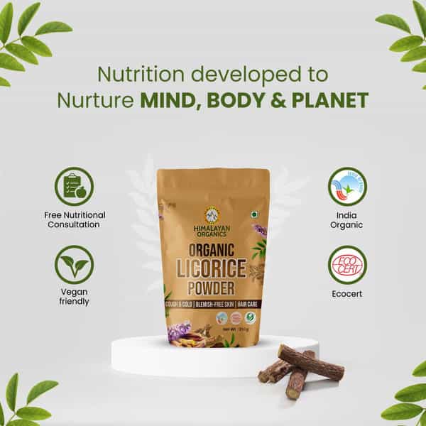 Himalayan Organics Licorice Powder | Cough & Cold Blemish-Free Skin & Hair Care | Packet | 250 Gm