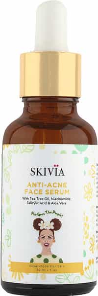 Skivia Anti-Acne Face Serum With Niacinamide & Tea Tree Oil - 30Ml|Combats Acne