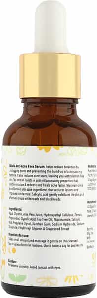 Skivia Anti-Acne Face Serum With Niacinamide & Tea Tree Oil - 30Ml|Combats Acne