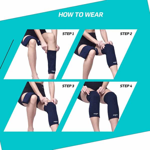 Beatxp Blue Color 4 Way Knee Support For Men & Women (Pack Of 2) (L)