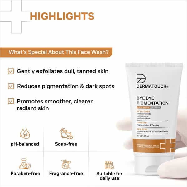 Dermatouch Bye Bye Pigmentation Face Wash - 30G Pack Of 2