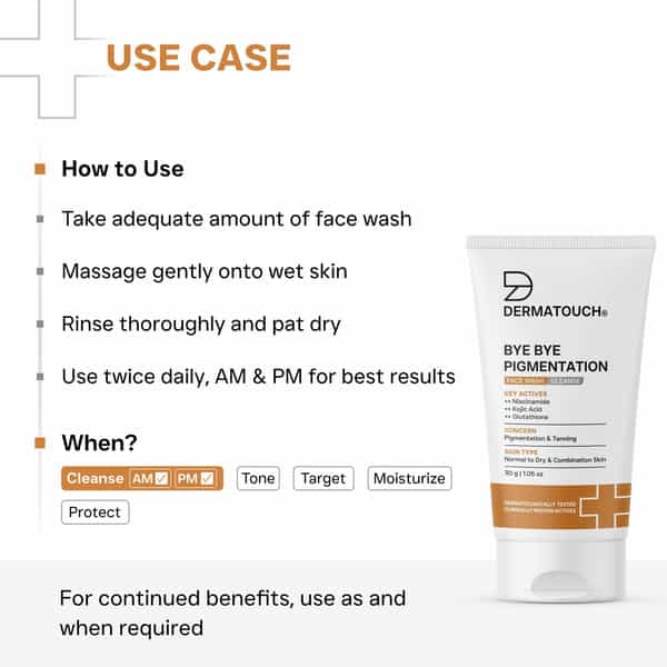 Dermatouch Bye Bye Pigmentation Face Wash - 30G Pack Of 2