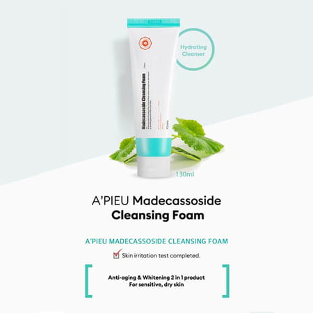 A'pieu Madecassoside Cleansing Foam - Korean Face Cleanser - Korean Skincare - 130Ml
