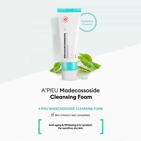 A'pieu Madecassoside Cleansing Foam - Korean Face Cleanser - Korean Skincare - 130Ml