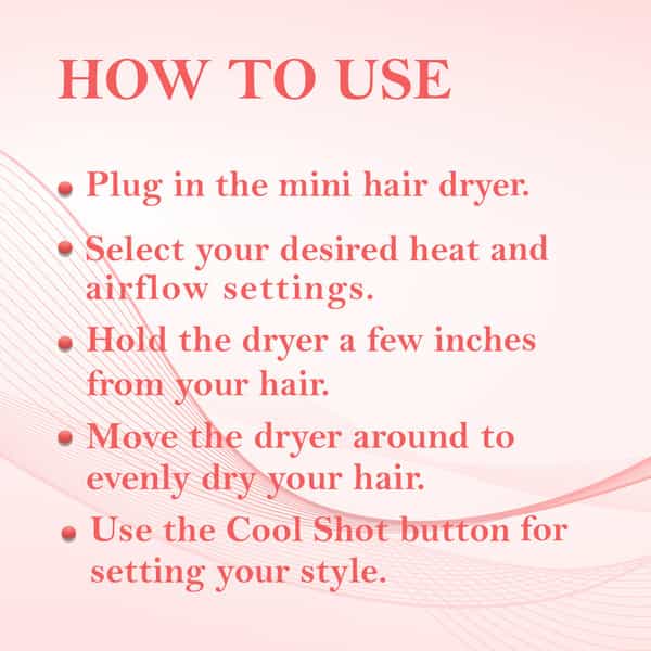 Ktein Mini Hair Dryer With Concentrator Nozzle | Dual Function Switch | Hanging Loop | 1000W - 1Pc