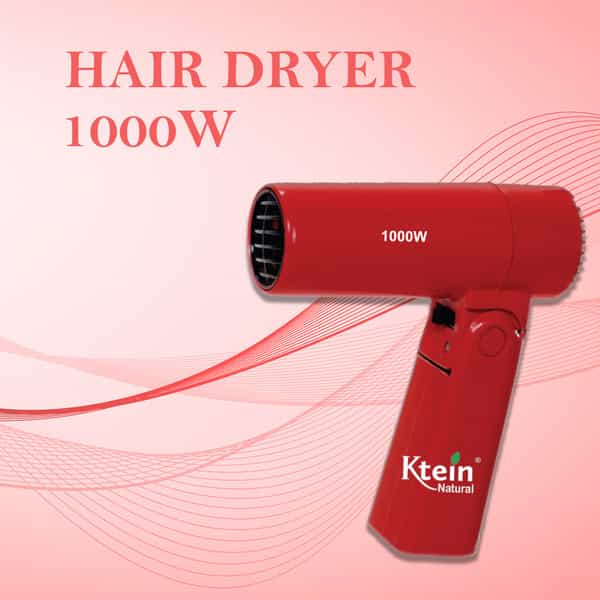 Ktein Mini Hair Dryer With Concentrator Nozzle | Dual Function Switch | Hanging Loop | 1000W - 1Pc