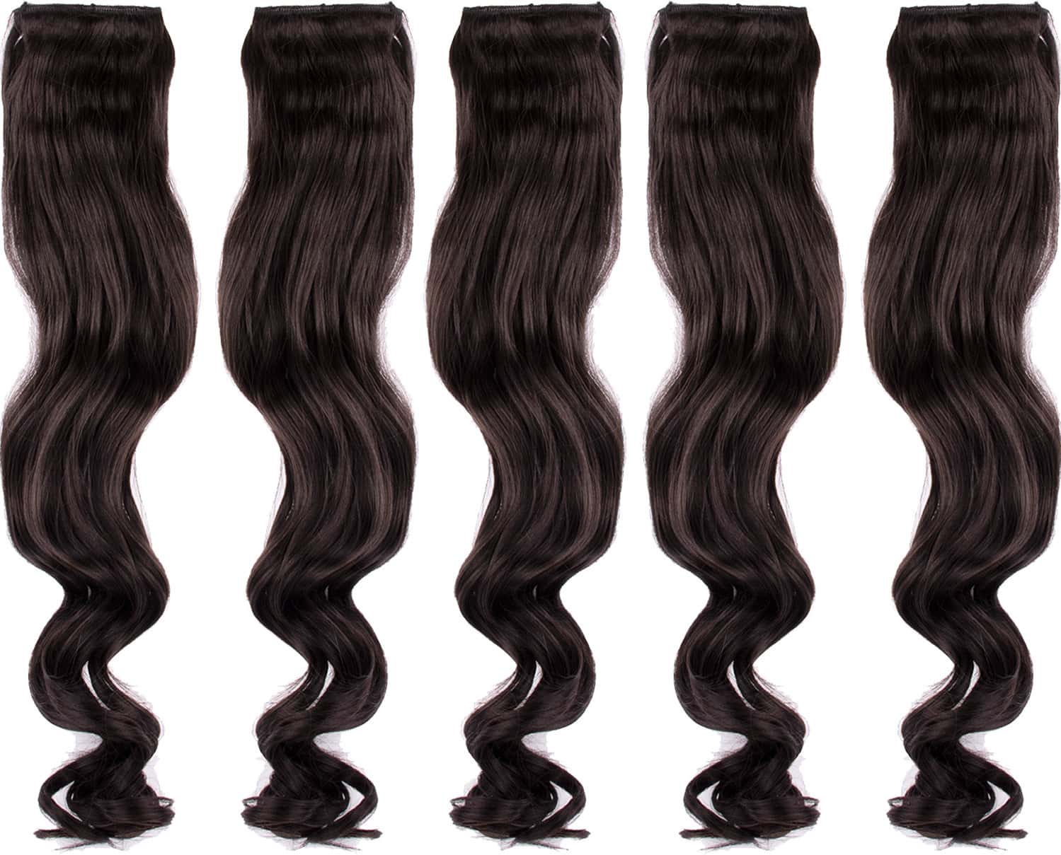 Streak Street Clip-In 20" Curly Dark Brown Side Patches (5pcs Set)