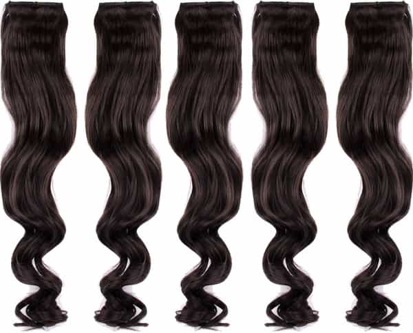 Streak Street Clip-In 20" Curly Dark Brown Side Patches (5Pcs Set)