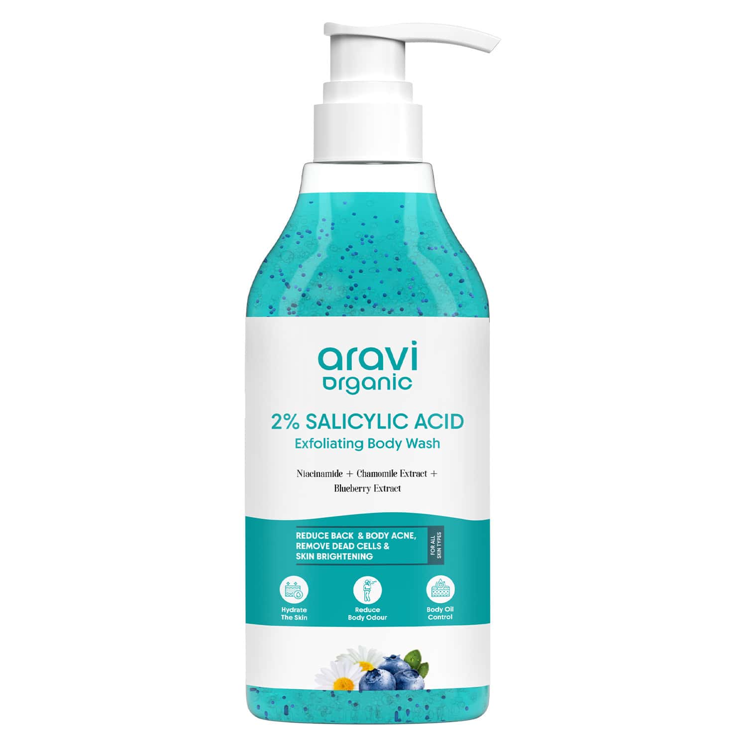 Aravi Organic 2% Salicylic Acid Body Wash With Niacinamide & Blueberry - 300ml