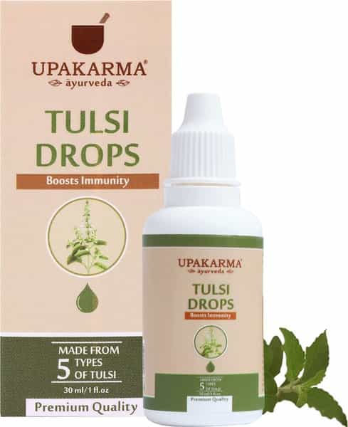 Upakarma Ayurveda Tulsi Drops Ayurvedic Herb Cough And Cold Relief- 30Ml