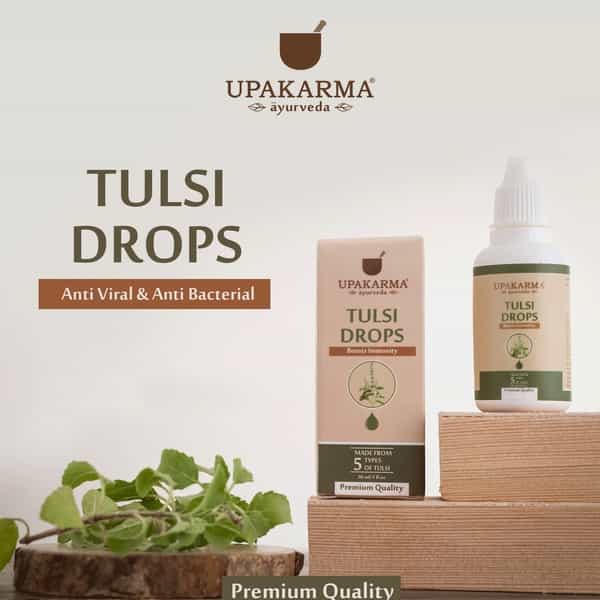 Upakarma Ayurveda Tulsi Drops Ayurvedic Herb Cough And Cold Relief- 30Ml
