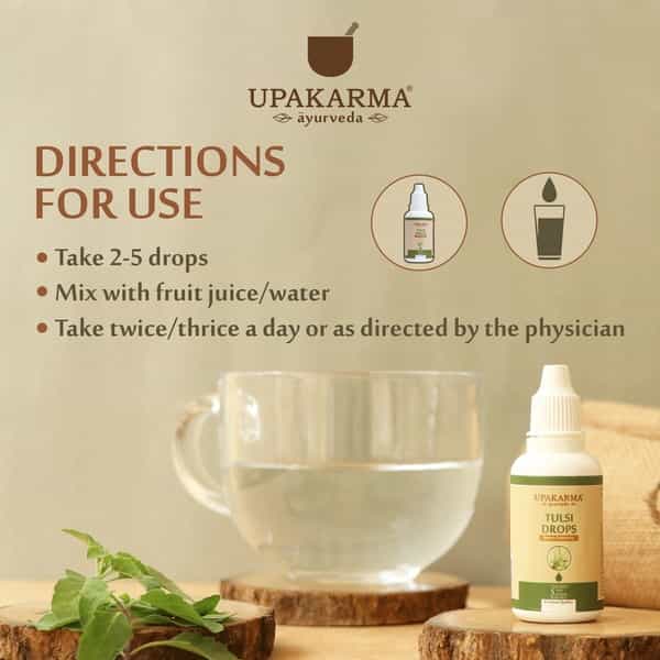 Upakarma Ayurveda Tulsi Drops Ayurvedic Herb Cough And Cold Relief- 30Ml