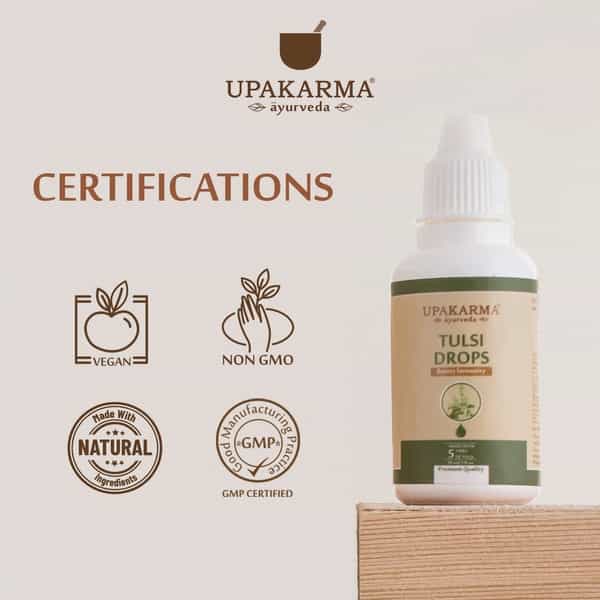 Upakarma Ayurveda Tulsi Drops Ayurvedic Herb Cough And Cold Relief- 30Ml