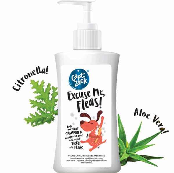 Captain Zack Excuse Me Fleas Tick & Flea Repellent Dog Shampoo Prevents Skin Irritation 500Ml