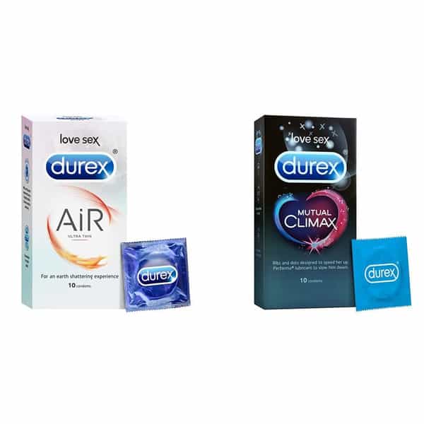 Durex Air Ultra Thin Condoms - 10S & Durex Mutual Climax Condoms - 10 Count