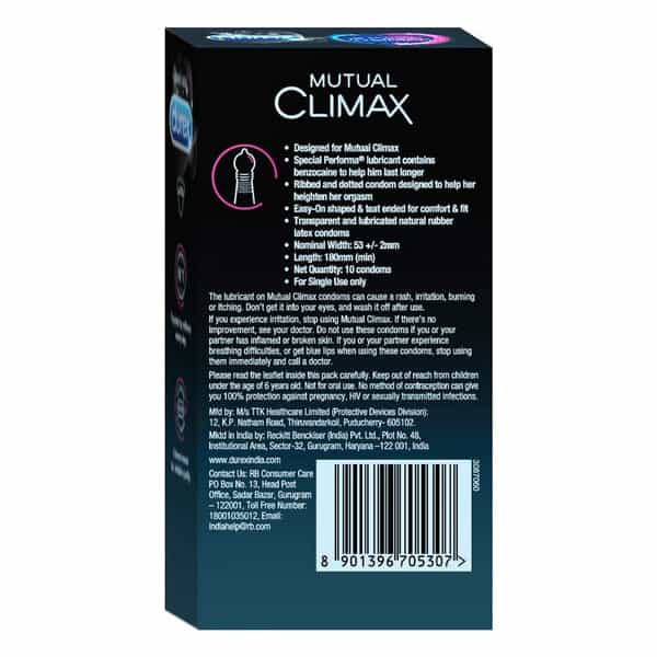 Durex Air Ultra Thin Condoms - 10S & Durex Mutual Climax Condoms - 10 Count