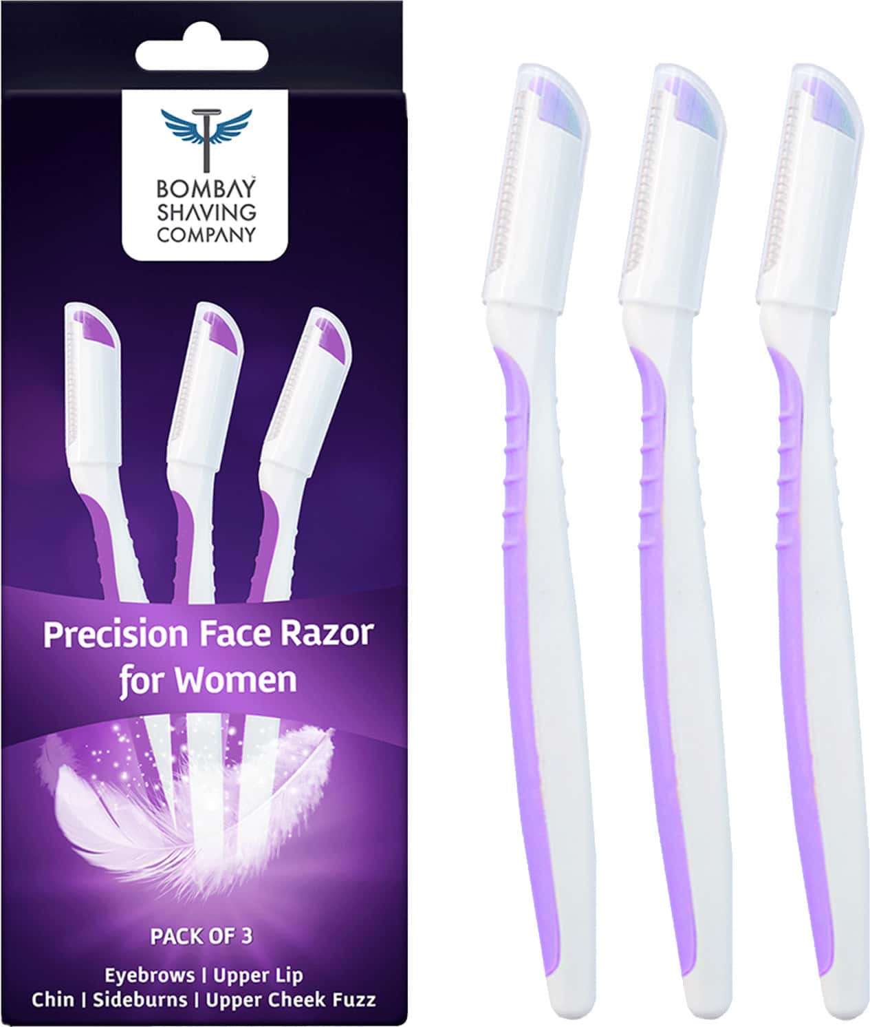 Bombay Shaving Company Face Razor For Women | For Easy & Safe Facial Hair Removal (Pack Of 3)