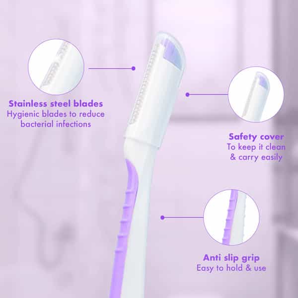 Bombay Shaving Company Face Razor For Women | For Easy & Safe Facial Hair Removal (Pack Of 3)