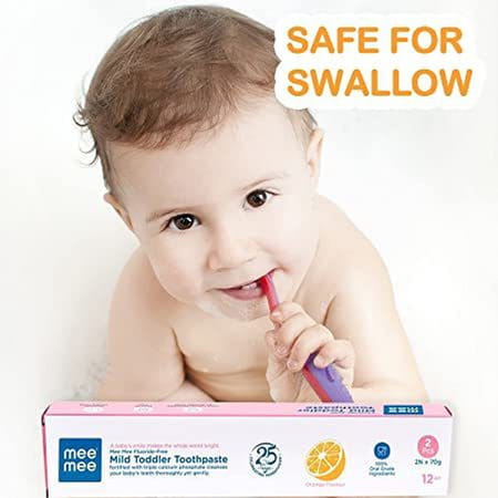 Meemee Fluoride-Free Strawberry Flavor Toothpaste (140 G | Pack Of 2)