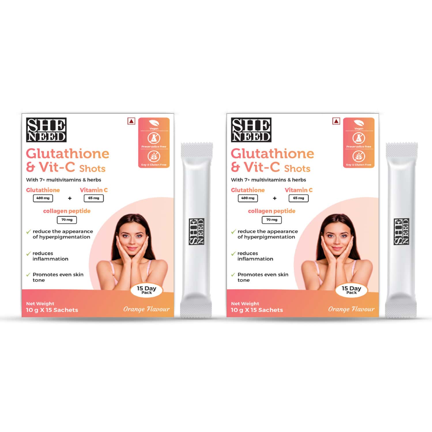 glutathione and vitamin c shots Oral Liquid ElcorGL L-Glutathione 500mg Nano Shots