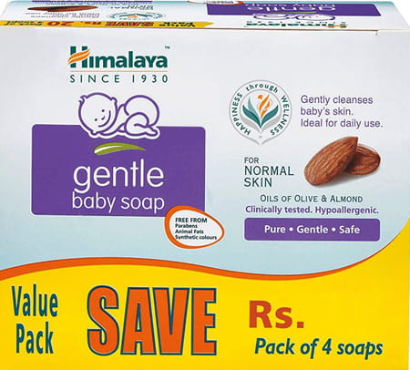 Himalaya Baby Gentle (Pack Of 4) Baby Soap Box Of 75 G