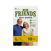 Friends Easy Adult Diapers Tape Style Core 10 Count Large Waist Size 96.52 - 152.40 Cm (38-60 Inch)