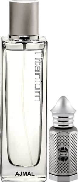 Ajmal Titanium Edp 100Ml Perfume For Men And Asher Cp Oil Alcohol-Free Attar 12Ml For Unisex