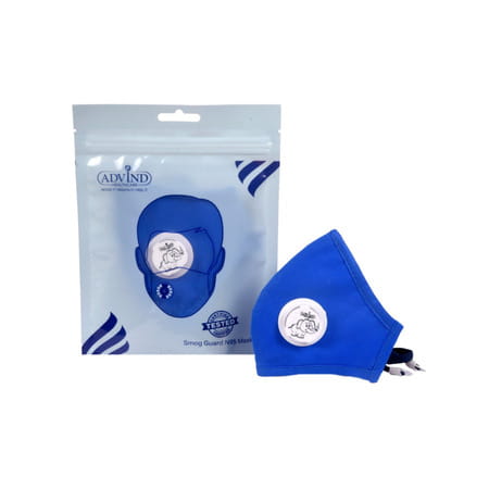 Advind Healthcare Smog Guard N95 Kids Mask Without Valve S (6-10 Years) - Blue Pack Of 5