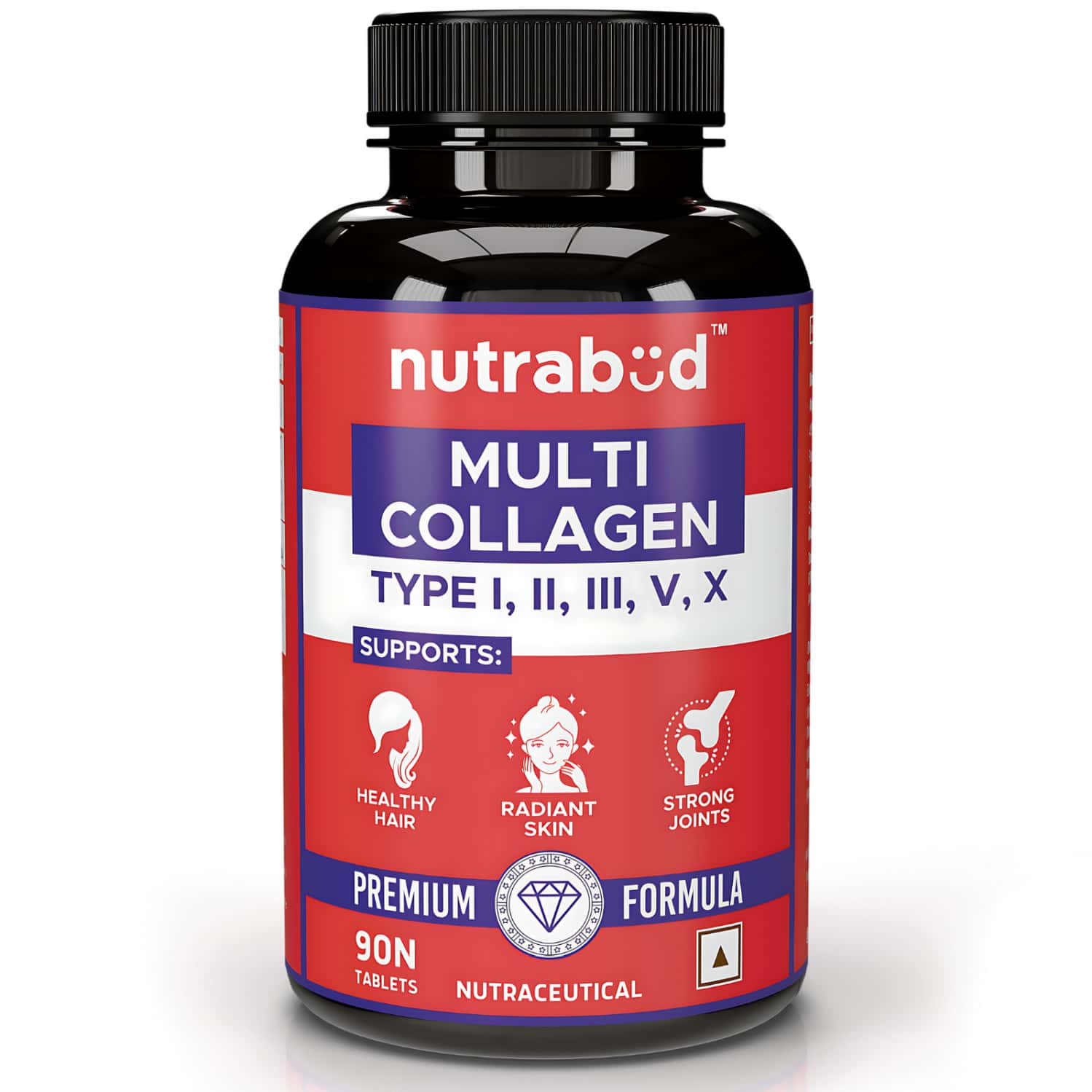 Nutrabud Multi Collagen Complex | Types I | Ii | Iii | V & X | 90 Tablets
