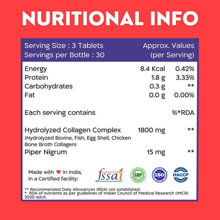 Nutrabud Multi Collagen Complex | Types I | Ii | Iii | V & X | 90 Tablets