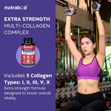 Nutrabud Multi Collagen Complex | Types I | Ii | Iii | V & X | 90 Tablets
