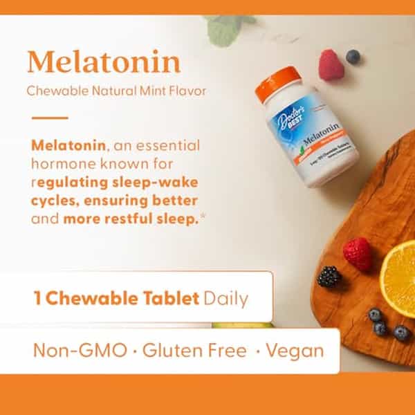 Doctor's Best Melatonin Chewable Tablets | 120 Count