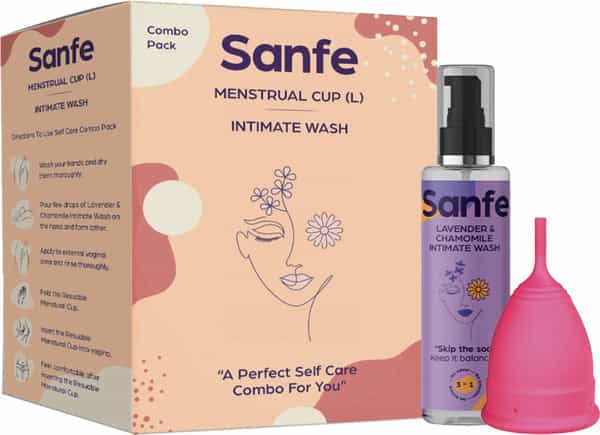 A Perfect Self-Care Combo(Sanfe Large Menstrual Cup + Intimate Wash 100 Ml)