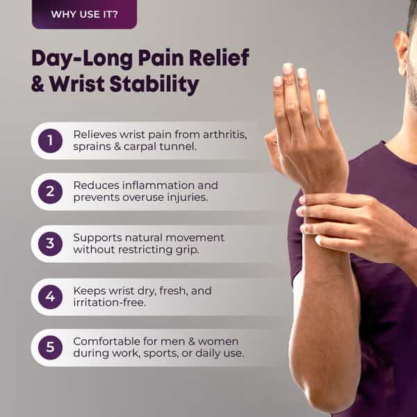 Betterhood Wrist Support Brace With Zerobulk Max Stability Design (Universal Size | Pack Of 1)