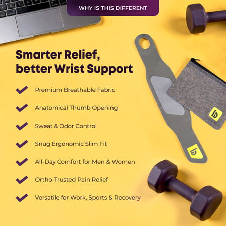 Betterhood Wrist Support Brace With Zerobulk Max Stability Design (Universal Size | Pack Of 1)