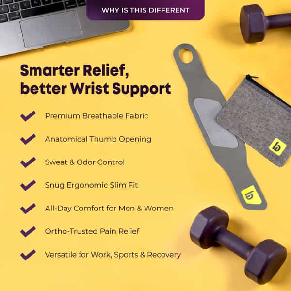 Betterhood Wrist Support Brace With Zerobulk Max Stability Design (Universal Size | Pack Of 1)
