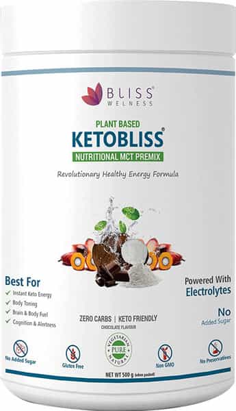 Bliss Welness Keto Mct Oil Powder For Weight Management Supplements|Men & Women-Chocolate 500 Grams