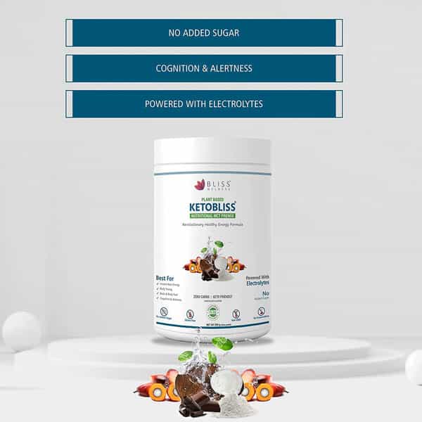 Bliss Welness Keto Mct Oil Powder For Weight Management Supplements|Men & Women-Chocolate 500 Grams