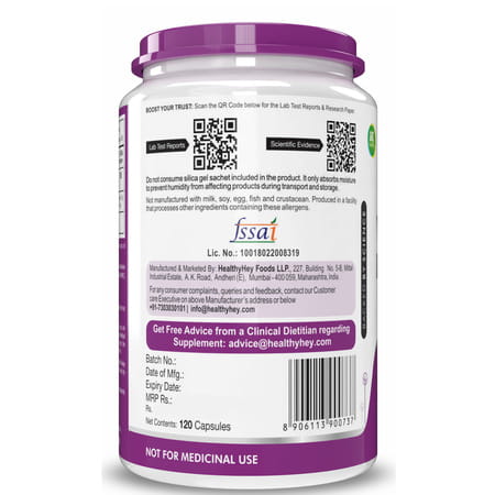 Healthyhey Nutrition Natural Vitamin A From Beta Carotene - 120 Veg Capsules