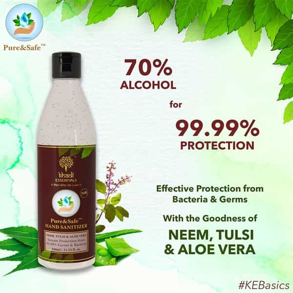 Khadi Essentials Basics Pure & Safe Hand Sanitizer Bottle Of 330 Ml