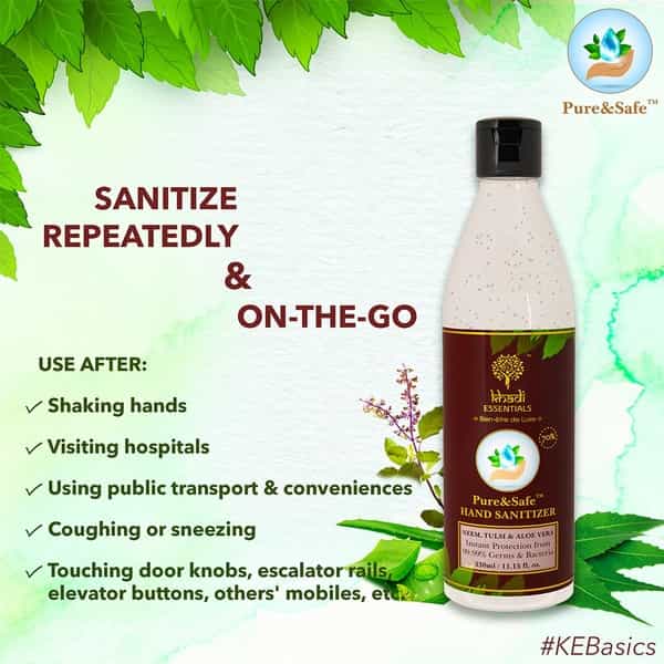Khadi Essentials Basics Pure & Safe Hand Sanitizer Bottle Of 330 Ml