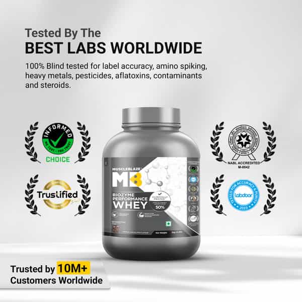 Muscleblaze Biozyme Performance Whey Protein Powder | 25G Protein Per Scoop - Triple Chocolate (2Kg)