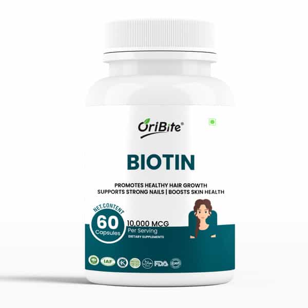 Oribite Biotin 10000Mcg Capsules For Hair Growth Support 60 Capsules