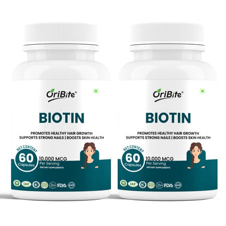 Oribite Biotin 10000mcg Capsules For Hair Growth Support 60 Capsules
