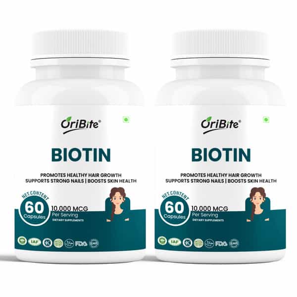 Oribite Biotin 10000Mcg Capsules For Hair Growth Support 60 Capsules